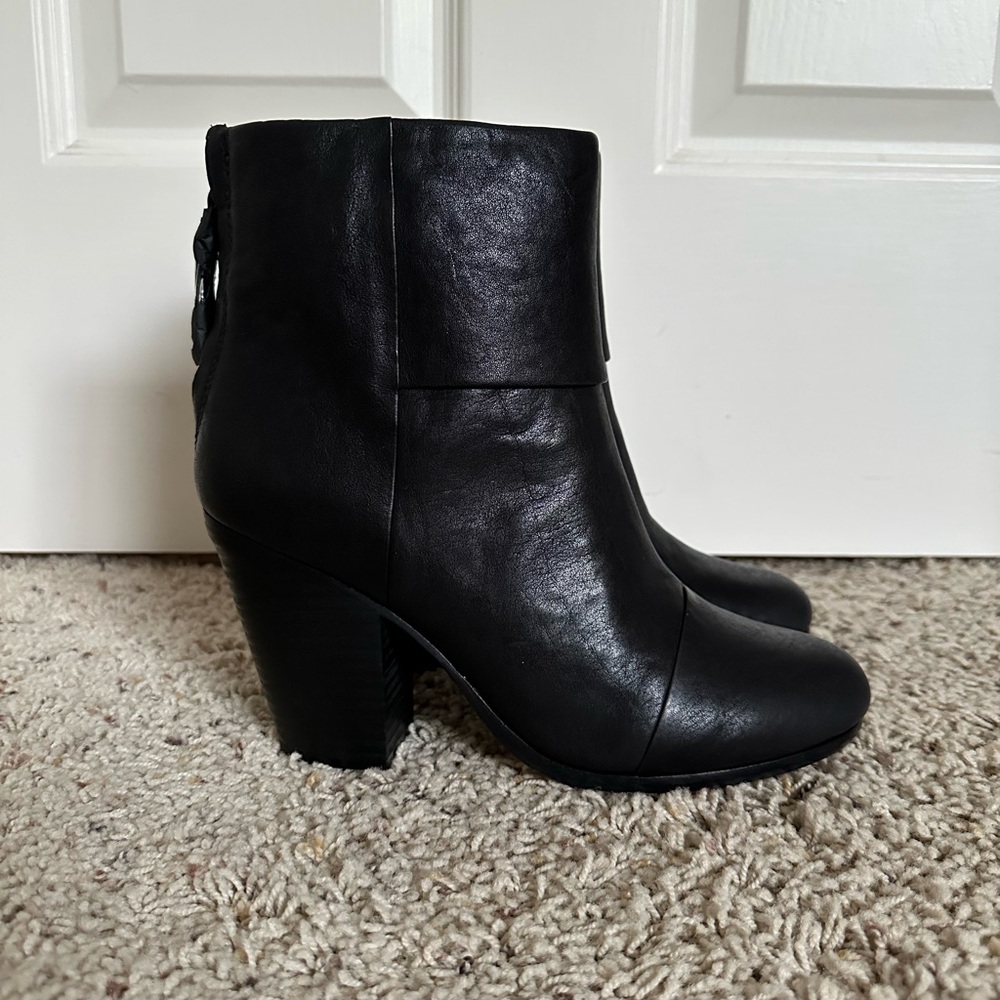 New in Box Rag & Bone black leather Newbury ankle boots EU 39 women’s 9